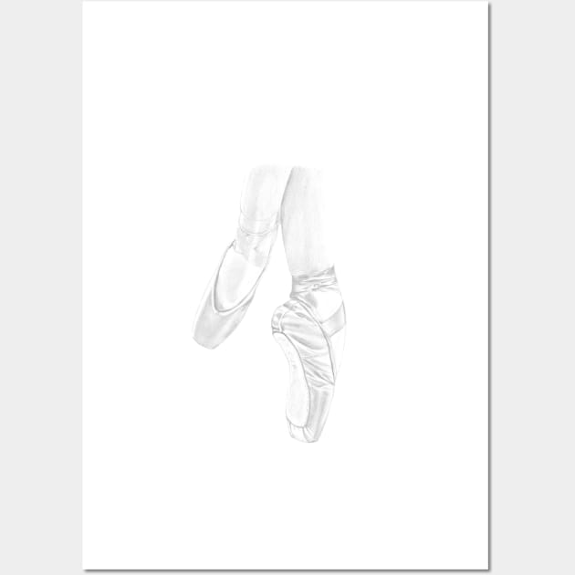 Ballet Pointe Shoes Wall Art by balletart